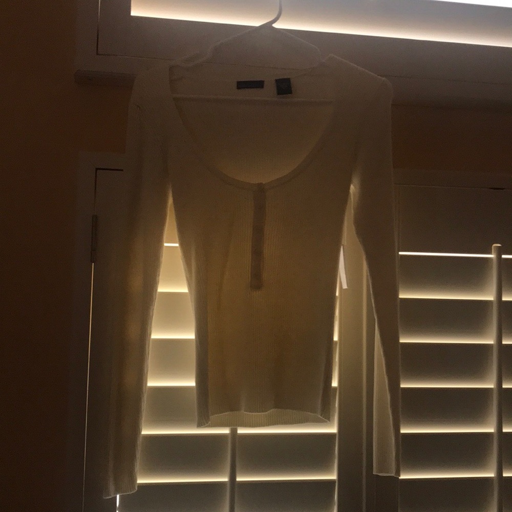Cream sweater with buttons